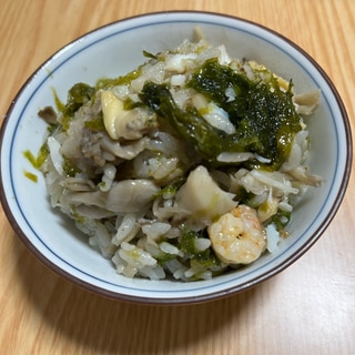 旬のあおさ入り海鮮炊き込みご飯